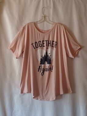Disney Pink Cinderella's Castle Together Again Graphic T-Shirt Y2K Women's 3X